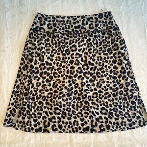 WOMENS VIODIA CHEETAH PRINT KNIT PULL ON Tennis Pickleball Golf SKORT M